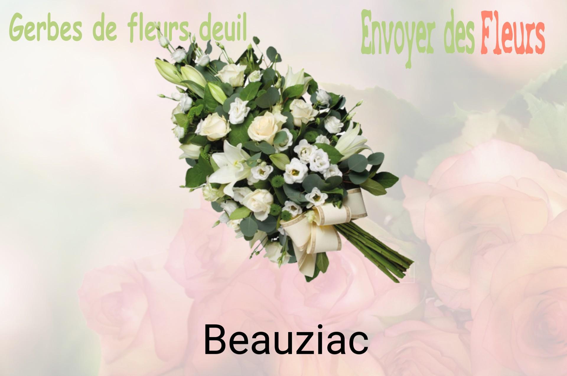 Gerbe de fleurs de deuil livrée à Beauziac